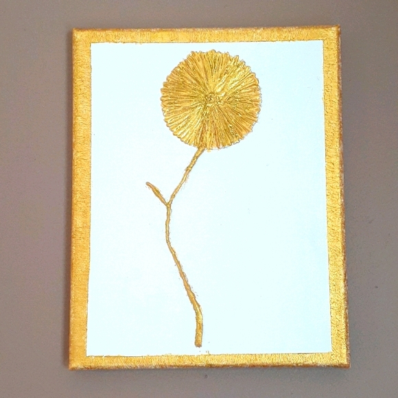 Other - 💝Handmade Wall art Gold Dandelion flower